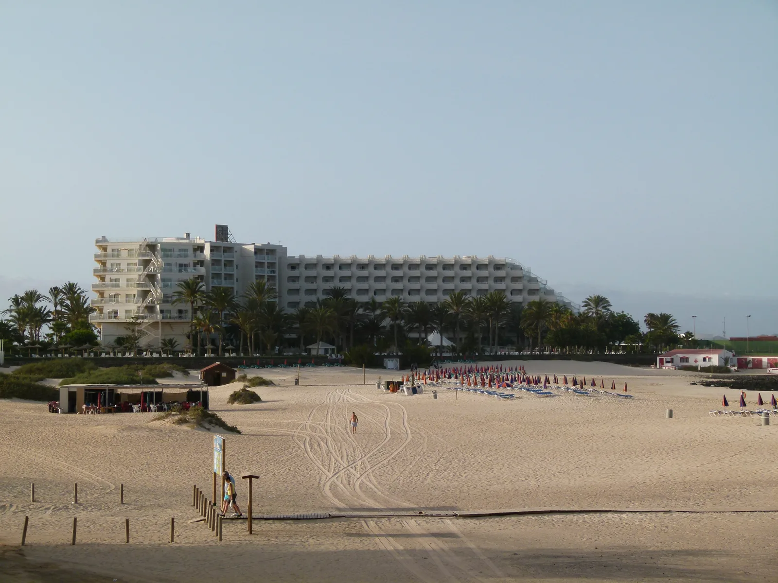 The Tres Islas rock formations seen from Playa del Médano near Corralejo